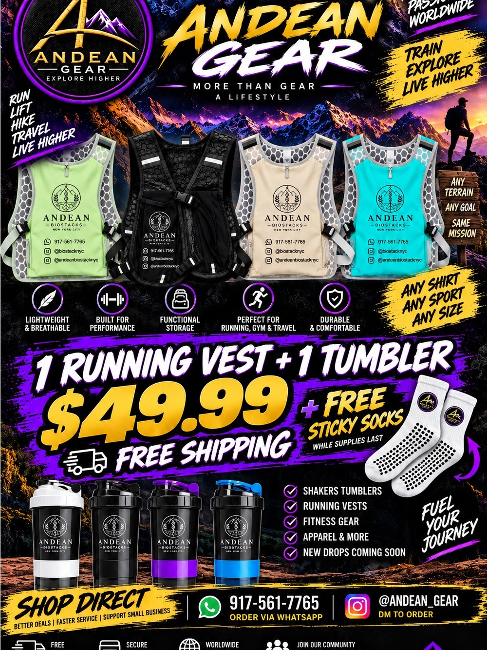 Running Vest & Tumbler Pack - Black